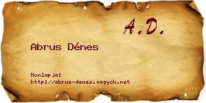 Abrus Dénes névjegykártya