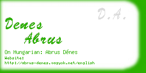 denes abrus business card